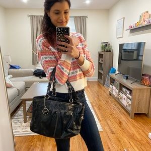 Navy blue leather Coach Bag